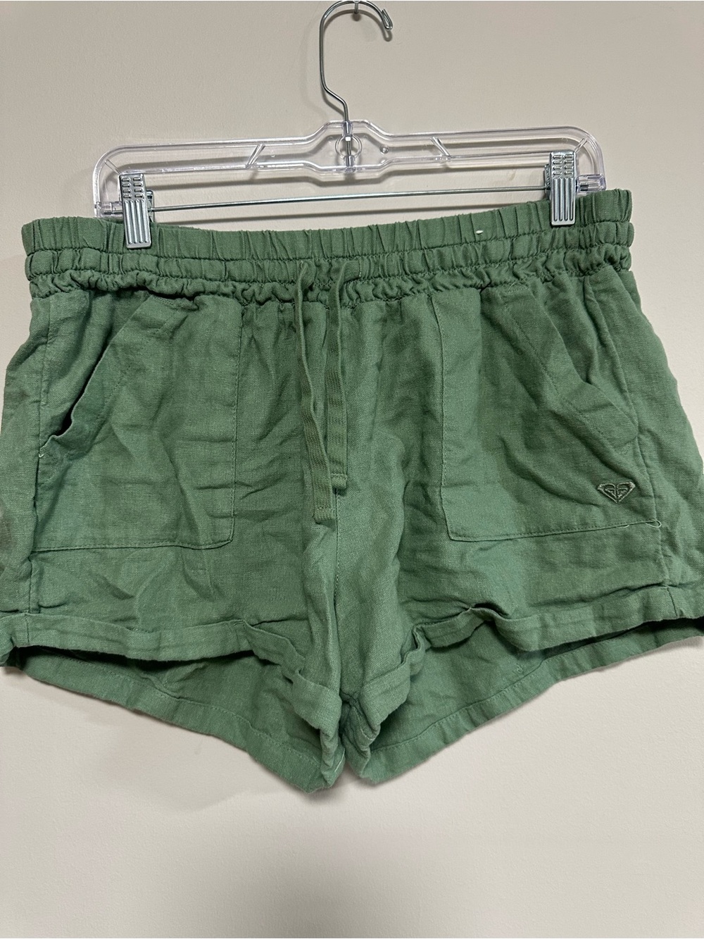 Roxy Women's Olive Pull-On Drawstring Athletic Shorts